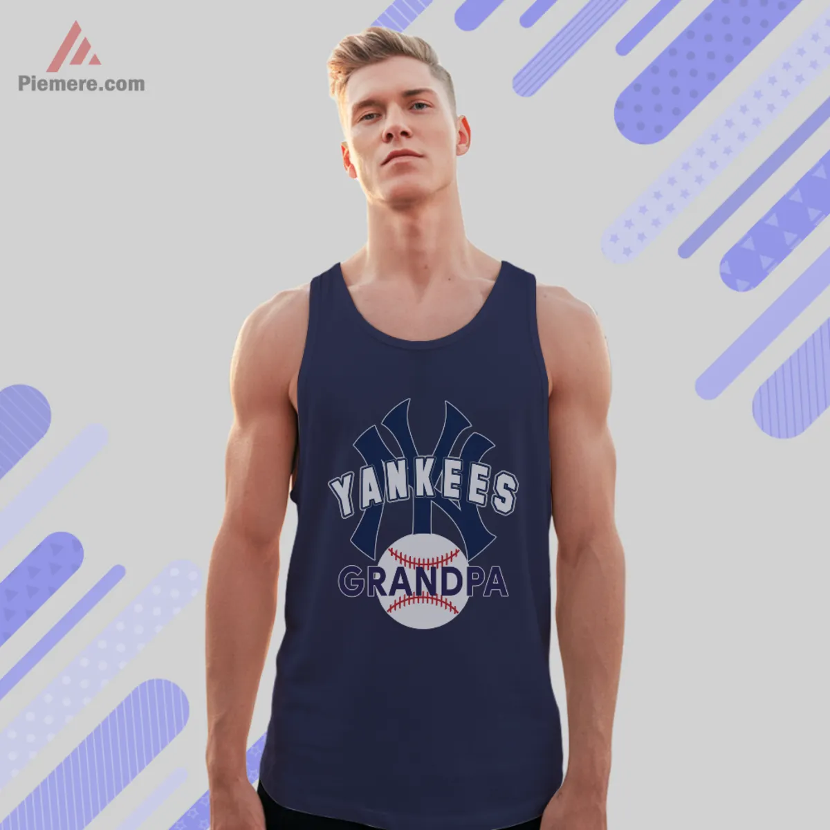 Navy tank top for a Yankees grandpa fan